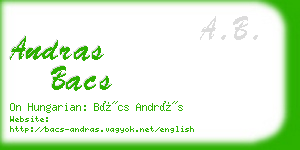 andras bacs business card
